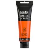 Liquitex Basics 1046620 monopigmente akrilik boya, sanatçı pigmentleri, ışığa dayanıklı, orta viskozite, aşivkalitesi, ipek parlaklığında kaplama, 118 ml tüp, canlı rotorange