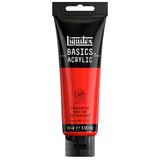 Liquitex Basics 1046983 monopigmente akrilik boya, sanatçı pigmentleri, solmaz, orta viskozite, aşivkalite, ipek parlaklığında kaplama, 118 ml tüp, fosforlu kırmızı