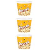 Lira 3 Adet Mısır Cips Kovası Renkli Plastik Popcorn Kasesi