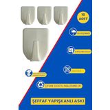 Lirazon 10 Adet Kare Yapışkanlı Banyo Askısı Havlu, Bornoz Askısı Çok Amaçlı Güçlü Yapışkanlı Askı