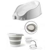 Lirazon 3'lü SET Soft Bebek Banyo Küveti & Katlanır Su Kovası Maşrapa Set