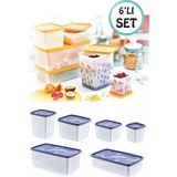 Lirazon 6'Lı Set Alaska No Frost Saklama Kabı Buzdolabı Düzenleyici Organizer Bpa Içermez - Renkli