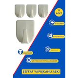 Lirazon 8 Adet Kare Yapışkanlı Banyo Askısı Havlu, Bornoz Askısı Çok Amaçlı Güçlü Yapışkanlı Askı