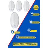 Lirazon 8'li Oval Yapışkanlı Banyo Askısı Havlu, Bornoz Askısı Çok Amaçlı Güçlü Yapışkanlı Şeffaf Askı