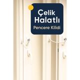 LİRAZON Beyaz Çelik Halatlı Kablolu Pvc Pencere Emniyet Çocuk Güvenlik Kilidi 1 Adet