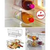Lirazon Buzdolabı Düzenleyici Şişe Rafı Organizeri Şişe Organizeri 2 Adet