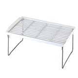 Lirazon Dolap İçi Raf Düzenleyici, Metal Ayaklı, Plastik Mutfak Rafı, Tezgah Üstü Yer Kazandıran Organizer, 14x30cm