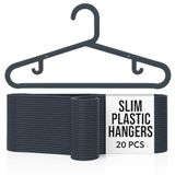 Lirazon İnce Plastik Kıyafet Askısı – Dayanıklı Hafif Esnek, T-Shirt, Gömlek, Ceket, Pantolon ve Elbise İçin Slim Askı (STANDART, ADET, 20)