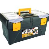Lirazon Takım Çantası, Alet Kutusu, Şeffaf Kapaklı Mini Bölmeli Organizer, Sarı-Siyah Dayanıklı Plastik Malzeme (19'')