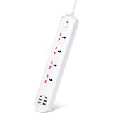 Lisa Butik 10 Girişli 4+4 USB + 2 Type-C Çoklu Priz 2 M Kablolu Akım Korumalı Anahtarlı Uzatma Grup Priz 3000W - Beyaz
