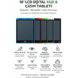 Lisa Butik 10'inç Grafik Tablet Çocuk ve Yetişkinler Için LCD Yazı ve Wiriting Resim Çizim Tahtası - 001-Renkli