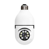 Lisa Butik CMR19 Wifi 360 Panoramik Ampul Kamera Gece Görüş Ses Akıllı Hareket Algılayıcı Beyaz Güvenlik Kamerası