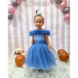Lisa Kids 1-5 Yaş Kısa Kuyruklu Abiye Elbise - 2 Yaş - Mavi