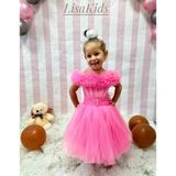 Lisa Kids 1-5 Yaş Kısa Kuyruklu Abiye Elbise - Pembe