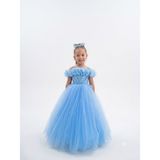 Lisa Kids 6-10YAŞ Çocuk Abiye Elbise - 10 Yaş - Bebe Mavi
