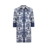 LISA LINA Lacivert Beyaz Uzun Plaj Elbisesi, L/XL, 5003277394, Lacivert - Beyaz, Kadın