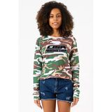 Lisa Rockstar Kamuflaj Ekstra Uzunkol Sweatshirt