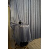 LisabellaHome Antrasit Kristal Cam Kırığı Desen Yeni Trend Luxury Tül Perde (1x2 pile dikişli)