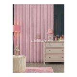 LisabellaHome Modern Grek Sade Tül Perde Toz Pembe Çocuk Odası ( Pilesiz Düz )