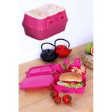 Lisanslı 4 Bölmeli Beslenme Kutusu Yemek Saklama Kabı - Beslenme Çantası Çocuk Piknik Seti Mama Kabı Barbie