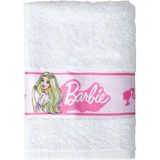 Lisanslı Barbie Yüz Havlusu 50X70 cm - 50 x 70 cm - Pembe - Beyaz