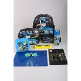 Lisanslı Batman Tek Bölmeli Küçük Boy 32 cm Anaokul,beslenme ve Kalem Çantası,beslenme Kabı ve 500 ml Trıtan Matara Ile Kırtasiye Okul Seti - 1 - 000-Siyah