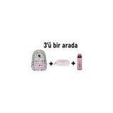 Lisanslı Benetton Sırt Çantası (70323) - Pembe Rüyası 2 Seti - Çanta-Kalemlik-Su Matarası (Kırmızı)
