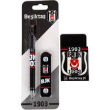 LİSANSLI BEŞİKTAŞ VERSATİL UÇLU KALEM , 0.7 MM UÇ VE SİLGİ SETİ - Siyah - Beyaz - 1