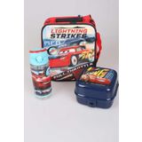 LİSANSLI CARS BESLENME ÇANTASI,TRITAN MATARA 500 ML VE 2 KATLI BESLENME KABI/LUNCH BOX SETİ