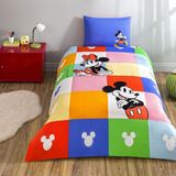 Lisanslı Disney Minnie & Mickey Tek Kişilik Pamuk Nevresim Takımı - Mavi - 160 x 200 cm
