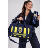 Lisanslı Fenerbahçe 2 Bölmeli Spor Çantası ve Pipetli Kulplu Termos Mug Paslanmaz Çelik Matara 1,2 Litre