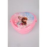 LİSANSLI FROZEN KALP ŞEKİLLİ 2 KATLI BESLENME KUTUSU - Açık Pembe