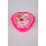 LİSANSLI FROZEN KALP ŞEKİLLİ 2 KATLI BESLENME KUTUSU - Pembe