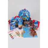 Lisanslı Hot Wheels Tek Bölmeli 32 cm Küçük Boy Anaokul,beslenme,kalem Çantası Ile Matara,beslenme Kabı ve Kırtasiye Seti Çıtçıt Dosya,kalem,silgi,kumbara,kalemtraş,resim Defteri,okul Etiketi - Mavi - 1