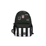 Lisanslı Kartal Armalı Futbol Desenli Okul Çantası - Siyah Çocuk Sırt Çantası