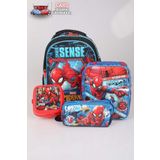 LİSANSLI SPIDERMAN OKUL,BESLENME VE KALEM ÇANTASI İLE 2 KATLI BESLENME KABI/LUNCH BOX SETİ