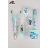 LİSANSLI STITCH 8 PARÇA KIRTASİYE SETİ UÇLU KALEM,2 ADET SİLGİLİ KURŞUN KALEM,ROKET SİLGİ VE ÇİFT BIÇAKLI Kalemtıraş