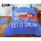 Lisanslı Tek Kişilik Let It Snow Battaniye 160X220 cm - 160 x 220 cm - Mavi