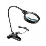 Lisinya 12 Led Clipslı Işıklı Büyüteç,işıklı Masa Lambası Çalışma Lambası