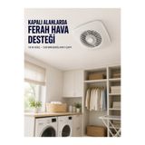 Lisinya 120 mm Dekoratif Aspiratör 16 W 180 m³/h Banyo Mutfak ve WC Havalandırma Fanı - LiiissinN-1513945