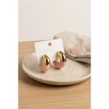 Lisinya 316L Çelik Gold Renk Pembe Halka Model Kadın Küpe - Lisn-6a7ed60e3aaf5a9f670d6b16-0808-ER