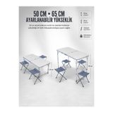 Lisinya 4 Sandalyeli Katlanabilir Kamp Masası Portatif Bahçe Kamp ve Piknik Masa Seti - LsnyY-UCZZ4SANDALYEKAMPMASA-5-3434-Yldz