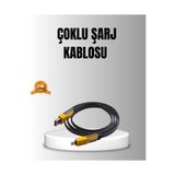 Lisinya 65W 4’ü 1 Arada Örgülü Hızlı Şarj Kablosu USB-C USB-A Çoklu Şarj Dayanıklı - LisinyYyA-XUCZZZKLARJKABLOSU-3434