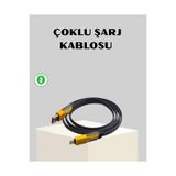 Lisinya 65W Çoklu Şarj Kablosu 4’ü 1 Arada Örgülü Hızlı Veri Aktarım USB-C USB-A - Lisn-XUCZZZKLARJKABLOSU-2-3434-ER
