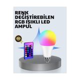 Lisinya A Kalite 2025 RGB LED Ampul Uzaktan Kumandalı 16 Renkli Lamba - LsnyY-XUCZRGBLAMBA-4-3434-Yldz
