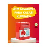 Lisinya ATM Görünümlü Kırmızı Elektronik Şifreli Kumbara - Lisn-UCZZZSAM53NUMBERBANK-2-3434-ER