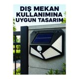 Lisinya Bahçe Balkon Garaj ve Girişler İçin Güneş Enerjili Hareket Sensörlü LED Duvar Lambası - LiiissinN-1508097