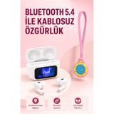 Lisinya Bluetooth 5.4 Kablosuz Kulaklık Pembe Askılı Analog Charm Saat İkili Set - Lisinya