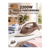 Lisinya Buharlı Ütü 2200W Kireç Önleyici Self Clean Damlatmaz Kahverengi - LISsI-1508752-Yldz