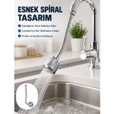 Lisinya Çok Fonksiyonlu Musluk Uzatma Aparatı 360° Hareketli Krom Musluk Başlığı - Lisinya
